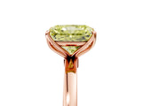 Rose gold Fancy Yellow Radiant Cut Diamond Solitaire Ring with Thin Band and Prong Setting_17