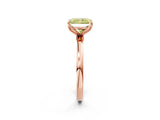 Rose gold Fancy Yellow Radiant Cut Diamond Solitaire Ring with Thin Band and Prong Setting_26