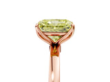 Rose gold Fancy Yellow Radiant Cut Diamond Solitaire Ring with Thin Band and Prong Setting_29