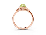 Rose gold Fancy Yellow Radiant Cut Diamond Solitaire Ring with Twist Band and Four-Prong Setting_144