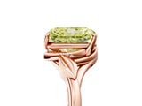 Rose gold Fancy Yellow Radiant Cut Diamond Solitaire Ring with Twist Band and Four-Prong Setting_146