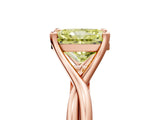 Rose gold Fancy Yellow Radiant Cut Diamond Solitaire Twist Band Prong Setting Ring_60