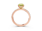 Rose gold Fancy Yellow Radiant  Cut Diamond Solitaire with Pave Band and Four-Prong Setting 3