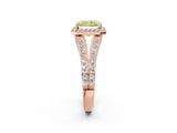 Rose gold Fancy Yellow Radiant Cut Diamond Split Shank Halo Ring with Four-Prong Setting_59