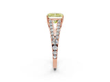 Rose gold Fancy Yellow Radiant Cut Diamond Split Shank Pavé Engagement Ring with Four-Prong Setting_94