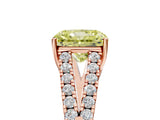 Rose gold Fancy Yellow Radiant Cut Diamond Split Shank Pavé Engagement Ring with Four-Prong Setting_97