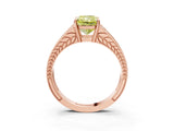 Rose gold Fancy Yellow Radiant Cut Diamond Split Shank Ring with Pavé Band and Four-Prong Setting_78