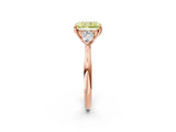 Rose gold Fancy Yellow Radiant Cut Diamond Three-Stone Ring with Pear Side Stones and Four-Prong Setting_74