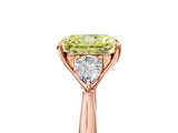 Rose gold Fancy Yellow Radiant Cut Diamond Three-Stone Ring with Pear Side Stones and Four-Prong Setting_77