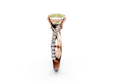 Rose gold Fancy Yellow Radiant  Cut Diamond Twist Band Solitaire with Prong Setting_26