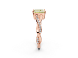 Rose gold Fancy Yellow Radiant  Cut Diamond Twisted Band Engagement Ring with Prong Setting_5