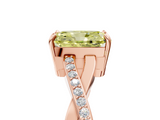 Rose gold Fancy Yellow Radiant  Cut Diamond Twisted Band Engagement Ring with Prong Setting_8