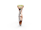 Rose gold Fancy Yellow Radiant  Cut Diamond Twisted Band with Pavé Setting and Four-Prong Setting_22