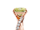Rose gold Fancy Yellow Radiant  Cut Diamond Twisted Band with Pavé Setting and Four-Prong Setting_25