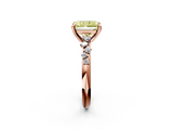 Rose gold Fancy Yellow Radiant  Cut Diamond Vine Band with Four-Prong Setting_58