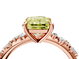 Rose gold Fancy Yellow Radiant  Cut Diamond Vine Band with Four-Prong Setting_60