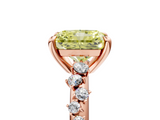 Rose gold Fancy Yellow Radiant  Cut Diamond Vine Band with Four-Prong Setting_61