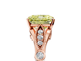 Rose gold Fancy Yellow Radiant  Cut Diamond with Milgrain Marquise and Bezel Accents on a Solitaire Band with Prong Setting_197