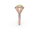 Rose gold Fancy Yellow Radiant  Cut Double Halo Split Shank Diamond Ring with Prong Setting_50