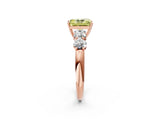 Rose gold Fancy Yellow Radiant  Cut Five-Stone Prong Set Diamond Ring with Classic Band_34