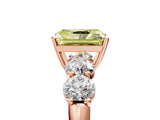 Rose gold Fancy Yellow Radiant  Cut Five-Stone Prong Set Diamond Ring with Classic Band_37