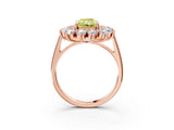Rose gold Fancy Yellow Radiant Cut Halo Cluster Diamond Ring with Pave Band and Four-Prong Setting_15