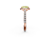 Rose gold Fancy Yellow Radiant  Cut Halo Diamond Engagement Ring with Pave Band and Four-Prong Setting_30