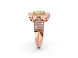 Rose gold Fancy Yellow Radiant Cut Halo Diamond Engagement Ring with Pave Split Shank and Four-Prong Setting_2
