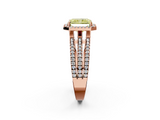 Rose gold Fancy Yellow Radiant  Cut Halo Diamond Engagement Ring with Split Shank and Four-Prong Setting_22