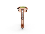 Rose gold Fancy Yellow Radiant  Cut Halo Diamond Pave Band Ring with Four-Prong Setting_56