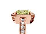 Rose gold Fancy Yellow Radiant  Cut Halo Diamond Pave Band Ring with Four-Prong Setting_59