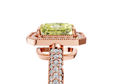 Rose gold Fancy Yellow Radiant  Cut Halo Diamond Pave Band with Four-Prong Setting_42