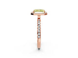 Rose gold Fancy Yellow Radiant Cut Halo Diamond Pave Band with Prong Setting_2