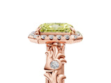 Rose gold Fancy Yellow Radiant Cut Halo Diamond Solitaire with Filigree Band and Four-Prong Setting_5