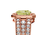 Rose gold Fancy Yellow Radiant Cut Halo Diamond Split Shank Ring with Prong Setting_5