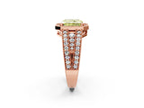 Rose gold Fancy Yellow Radiant Cut Halo Diamond Split Shank Ring with Prong Setting_8