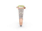 Rose gold Fancy Yellow Radiant Cut Halo Pavé Diamond Engagement Ring with Split Shank and Four-Prong Setting_5