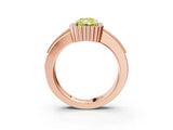 Rose gold Fancy Yellow Radiant  Cut Halo Pave Band Four-Prong Ring_52