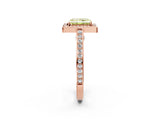 Rose gold Fancy Yellow Radiant  Cut Halo Pave Split Shank Prong Setting Ring_34