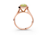 Rose gold Fancy Yellow Radiant  Cut Halo Solitaire Engagement Ring with Square Band and Four-Prong Setting_15
