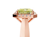 Rose gold Fancy Yellow Radiant  Cut Halo Solitaire Engagement Ring with Square Band and Four-Prong Setting_165