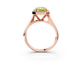 Rose gold Fancy Yellow Radiant  Cut Halo Solitaire Engagement Ring with Square Band and Four-Prong Setting_81