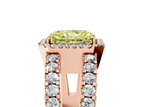 Rose gold Fancy Yellow Radiant  Cut Halo Split Shank Diamond Ring with Four-Prong Setting_50