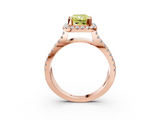 Rose gold Fancy Yellow Radiant  Cut Halo Split Shank Pave Set Ring_65