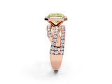 Rose gold Fancy Yellow Radiant  Cut Halo Split Shank Prong Setting Ring_14