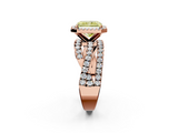 Rose gold Fancy Yellow Radiant  Cut Halo Split Shank Prong Setting Ring_60