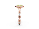 Rose gold Fancy Yellow Radiant Cut Halo Twist Band with Four-Prong Setting_14