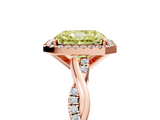 Rose gold Fancy Yellow Radiant  Cut Halo Twisted Band Four-Prong Ring_25