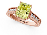 Rose gold Fancy Yellow Radiant  Cut Milgrain Channel Set Engagement Ring with Solitaire Prong Setting_50