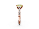 Rose gold Fancy Yellow Radiant  Cut Pavé Band Solitaire Ring with Four-Prong Setting_27